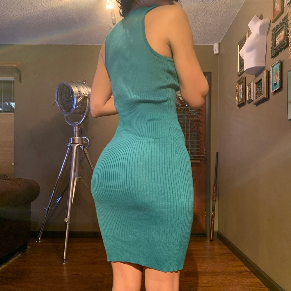 Charlotte Russe green midi dress size medium